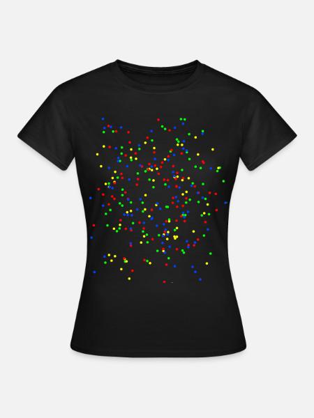 Konfetti Bunt - Frauen T-Shirt - Schwarz