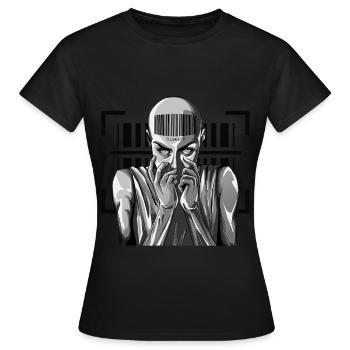 Tenue punk à barres - Enregistré dans le système - T-shirt Femme - noir - Devant - AI Model Female 172 dark (172cm)