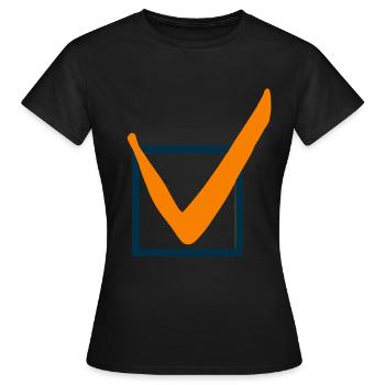 Check mark characters - Women's T-Shirt - black - Front - AI Model Female 172 dark (172cm)