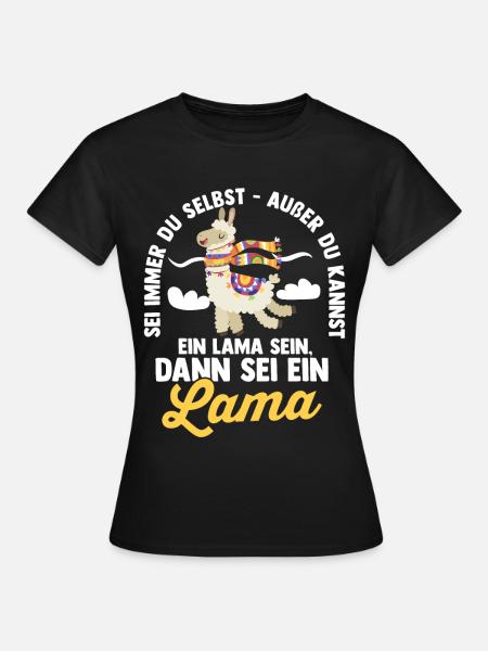 Lama - Frauen T-Shirt - Schwarz