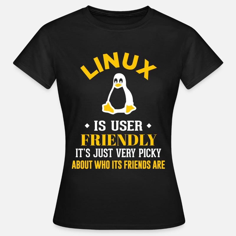 Linux Geek Coding Programmierer Nerd - Frauen T-Shirt - Schwarz