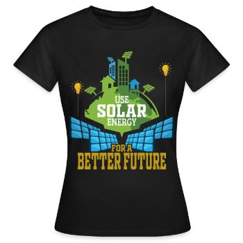 Énergie solaire Énergie renouvelable - T-shirt Femme - noir - Devant - AI Model Female 172 dark (172cm)