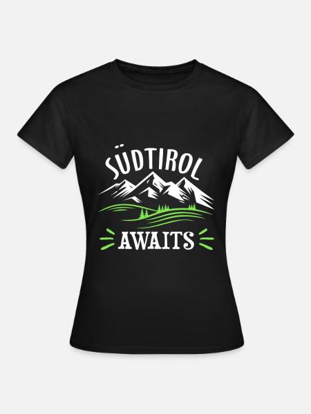 Südtirol Berge Italien Winterurlaub Wandern - Frauen T-Shirt - Schwarz