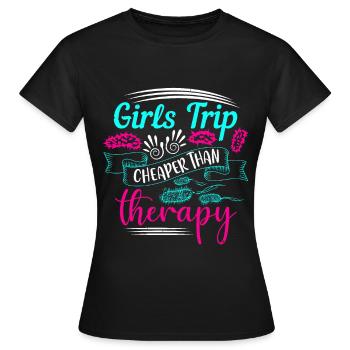 Girls Trip Therapie - T-shirt Femme - noir - Devant - AI Model Female 172 dark (172cm)