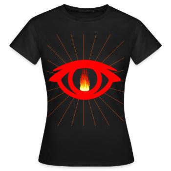 Œil Satan Diable Diable Flamme Satanique - T-shirt Femme - noir - Devant - AI Model Female 172 dark (172cm)