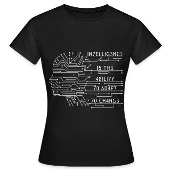 Intelligence Ability Change - Women's T-Shirt - black - Front - AI Model Female 172 dark (172cm)