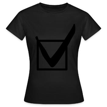 Symbol check mark gift idea - Women's T-Shirt - black - Front - AI Model Female 172 dark (172cm)