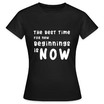Printemps Sentiment de printemps Nouveau cadeau de début - T-shirt Femme - noir - Devant - AI Model Female 172 dark (172cm)