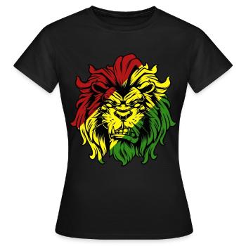 Rasta Lion Roots Reggae Musique Jah Jamaïque cadeau - T-shirt Femme - noir - Devant - AI Model Female 172 dark (172cm)