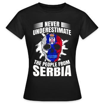 Serbien - Frauen T-Shirt - Schwarz - Vorne - AI Model Female 172 dark (172cm)