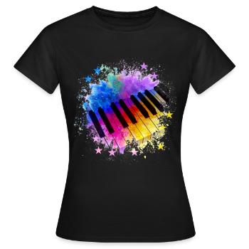 Piano Tshirt Piano Piano Piano Piano Gift - Women's T-Shirt - black - Front - AI Model Female 172 dark (172cm)