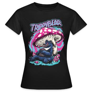 Magic Mushrooms Psychédélique Funny Trippybear - T-shirt Femme - noir - Devant - AI Model Female 172 dark (172cm)