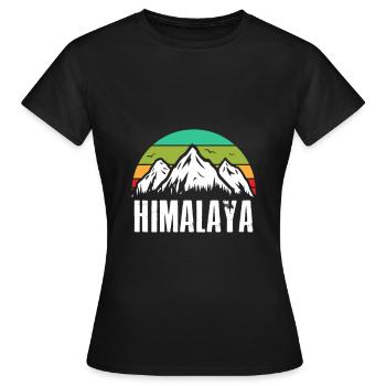 Himalaya Retro Montagnes Alpinistes - T-shirt Femme - noir - Devant - AI Model Female 172 dark (172cm)