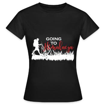 Himalaya Randonnées Montagnes Népal - T-shirt Femme - noir - Devant - AI Model Female 172 dark (172cm)