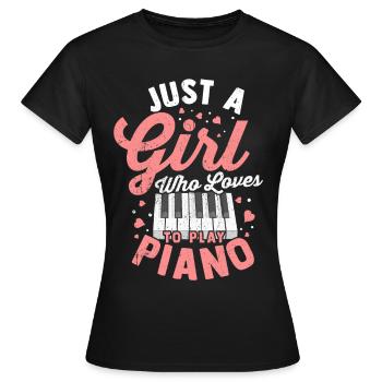 Piano Piano Piano Piano Digital Piano Music Girl - Women's T-Shirt - black - Front - AI Model Female 172 dark (172cm)