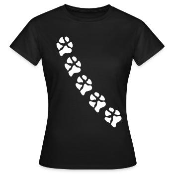 Empreintes de pattes pattes pattes chien chien - T-shirt Femme - noir - Devant - AI Model Female 172 dark (172cm)