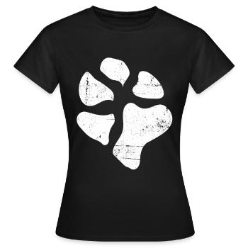 Empreintes de pattes pattes pattes chien chien - T-shirt Femme - noir - Devant - AI Model Female 172 dark (172cm)