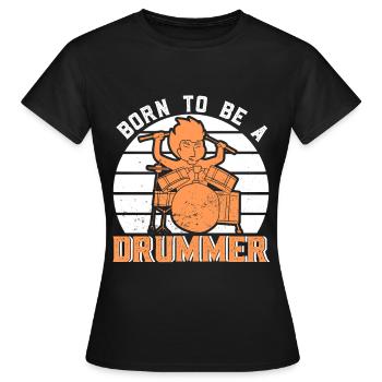 Percussion batteur batteur - T-shirt Femme - noir - Devant - AI Model Female 172 dark (172cm)