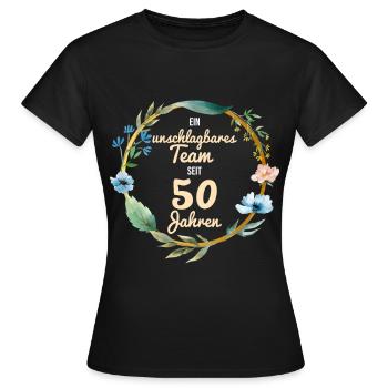 unschlagbares Team goldene Hochzeit Geschenk - Frauen T-Shirt - Schwarz - Vorne - AI Model Female 172 dark (172cm)