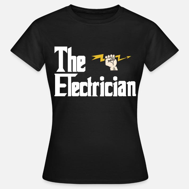 elektriker - Dame-T-shirt - sort