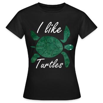 Turtles turtle - Women's T-Shirt - black - Front - AI Model Female 172 dark (172cm)