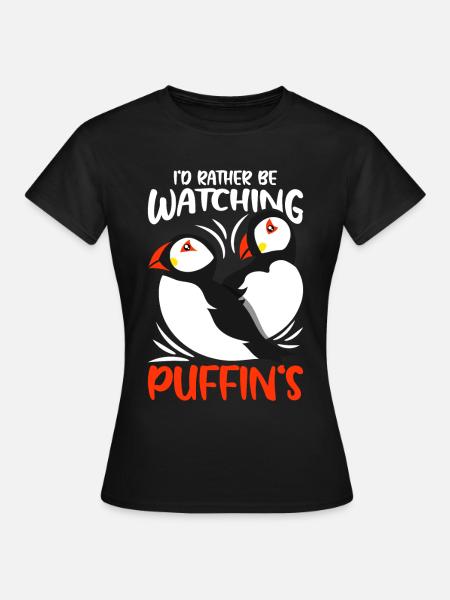 Vogelbeobachter Puffin Papageitaucher - Frauen T-Shirt - Schwarz