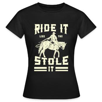 Horses Horseman Horse Gift - Women's T-Shirt - black - Front - AI Model Female 172 dark (172cm)