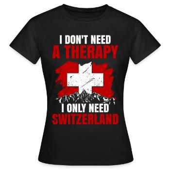 Suisse Drapeau Berne Zurich Alpes Suisse allemand - T-shirt Femme - noir - Devant - AI Model Female 172 dark (172cm)
