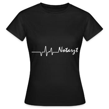 Notarzt Herzschlag Sanitäter - Frauen T-Shirt - Schwarz - Vorne - AI Model Female 172 dark (172cm)