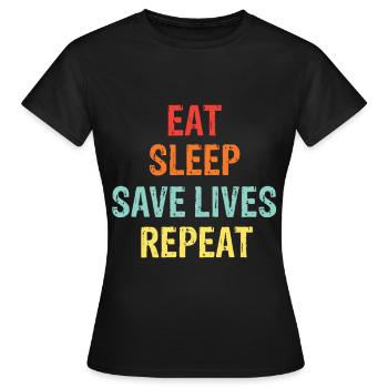 Les urgences sauvent des vies Répétition de battements de cœur - T-shirt Femme - noir - Devant - AI Model Female 172 dark (172cm)