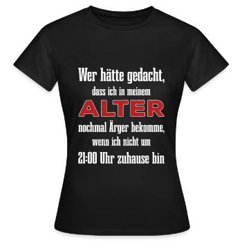 Ausgangssperre Corona Pandemie Hausarrest Lockdown - Frauen T-Shirt - Schwarz - Vorne - AI Model Female 172 dark (172cm)