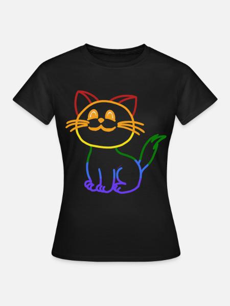 Katze LGBT Gay Pride gay Toleranz Anders - Dame-T-shirt - sort