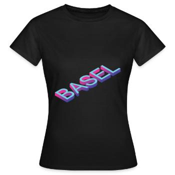 Basel - Frauen T-Shirt - Schwarz - Vorne - AI Model Female 172 dark (172cm)