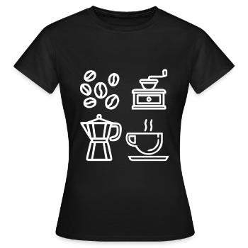 Café café café Café Espresso Au Lait - T-shirt Femme - noir - Devant - AI Model Female 172 dark (172cm)