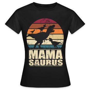 Mamasaurus Rex Dinosaurier Mutter Dino Drillinge - Frauen T-Shirt - Schwarz - Vorne - AI Model Female 172 dark (172cm)
