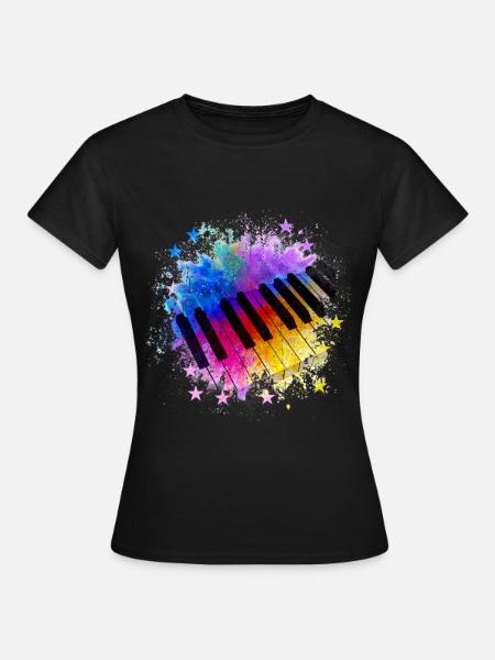 Klavier Pianist Piano Geschenk Musik Synthesizer - Frauen T-Shirt - Schwarz