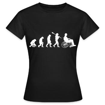 Rollstuhl Evolution Handicap Motivation - Frauen T-Shirt - Schwarz - Vorne - AI Model Female 172 dark (172cm)