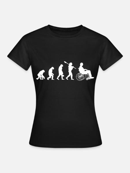 Rollstuhl Evolution Handicap Motivation - Frauen T-Shirt - Schwarz