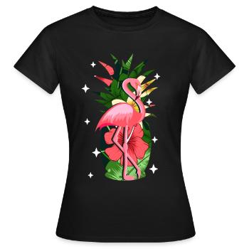 Flamingo Rosa - T-shirt Femme - noir - Devant - AI Model Female 172 dark (172cm)