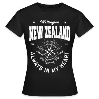 Wellington - New Zealand - Frauen T-Shirt - Schwarz - Vorne - AI Model Female 172 dark (172cm)