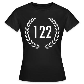 122 one hundred twenty two - Frauen T-Shirt - Schwarz - Vorne - AI Model Female 172 dark (172cm)