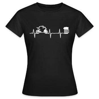 Racing Motorcycle Motorcycle Heartbeat Beer Dirt Bike - Women's T-Shirt - black - Front - AI Model Female 172 dark (172cm)