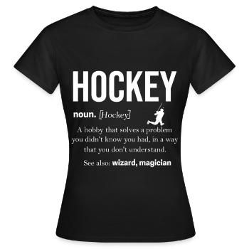 Hockey - T-shirt Femme - noir - Devant - AI Model Female 172 dark (172cm)
