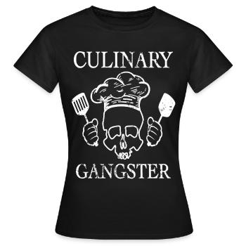 Culinary Gangster Skull Chef - Women's T-Shirt - black - Front - AI Model Female 172 dark (172cm)