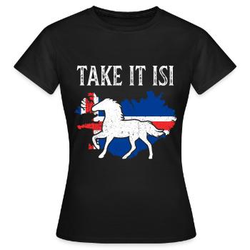 Cheval islandais - T-shirt Femme - noir - Devant - AI Model Female 172 dark (172cm)