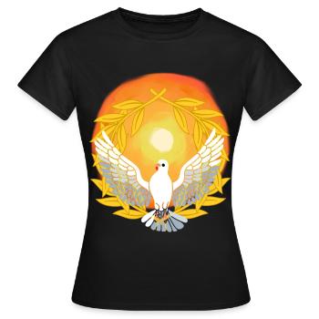 Lumière du soleil Colombe Dieu Jésus Paix Création - T-shirt Femme - noir - Devant - AI Model Female 172 dark (172cm)