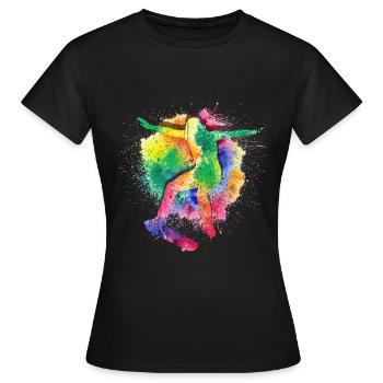 Skateboard Tshirt Skater Sk8 Sk8er Halfpipe Flip - T-shirt Femme - noir - Devant - AI Model Female 172 dark (172cm)
