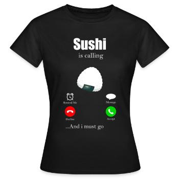 Sushi - Frauen T-Shirt - Schwarz - Vorne - AI Model Female 172 dark (172cm)