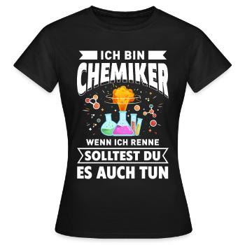 Chemiker Labor Periodensystem Neutron Alchemie - Frauen T-Shirt - Schwarz - Vorne - AI Model Female 172 dark (172cm)