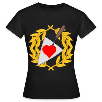 Maurerkelle Baustelle Hausbau Eigenheim Bauen Herz - Frauen T-Shirt - Schwarz - Vorne - AI Model Female 172 dark (172cm)